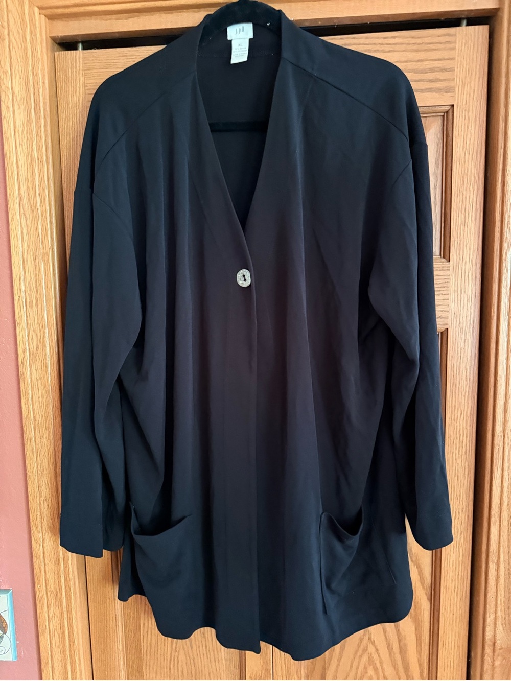 J. Jill Black Single-Button Open-Front Blazer